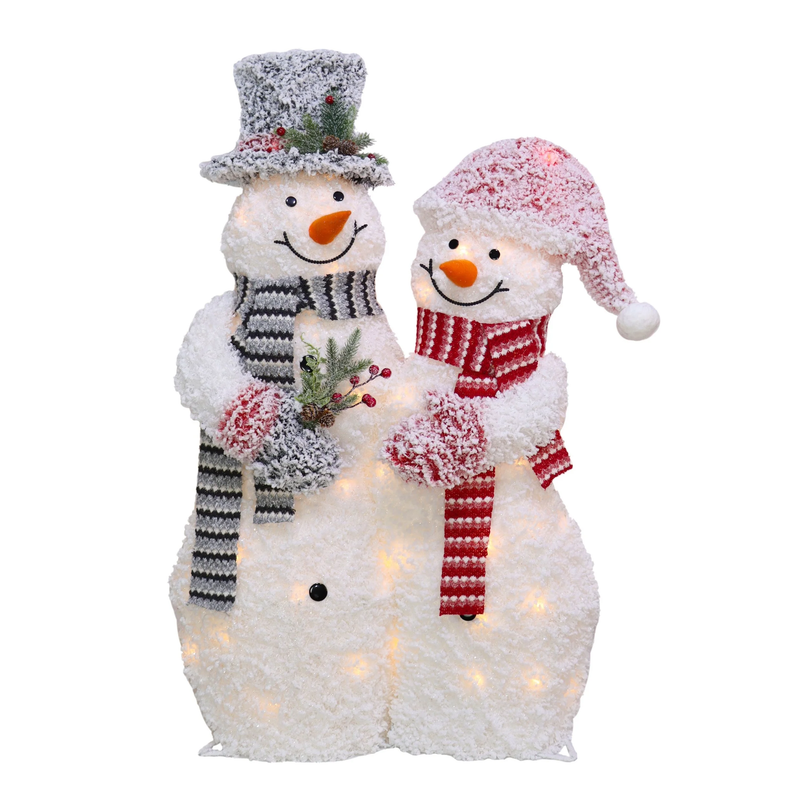 Snowy Lightup SnowCouple - 40 Inches Tall