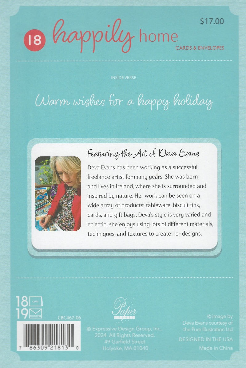 Happily Home Boxed Cards - Set of 18 - Harbor Holiday