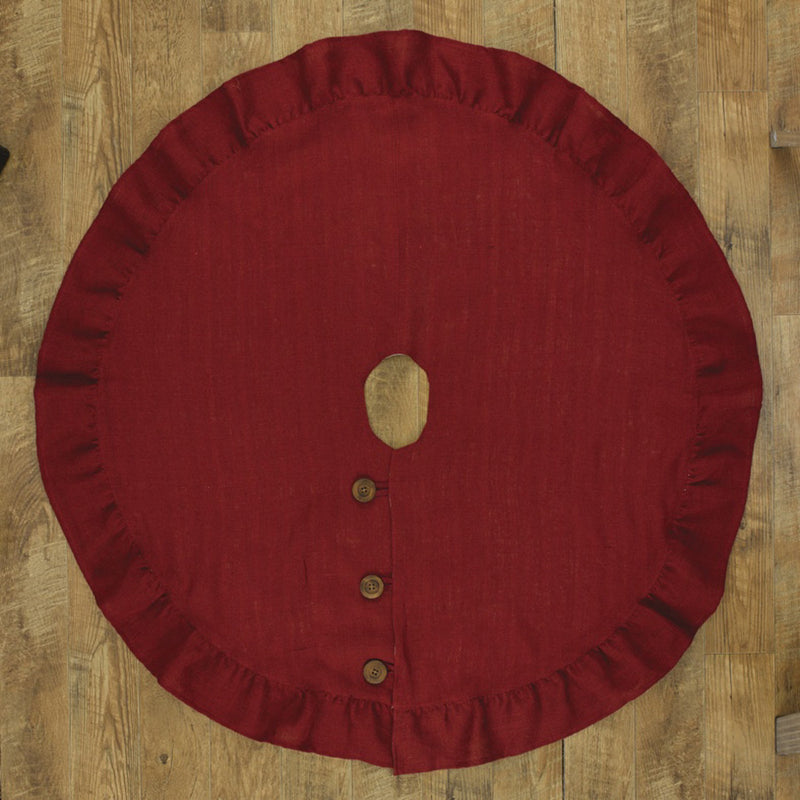 Jute Burlap Red Tree Skirt 24"