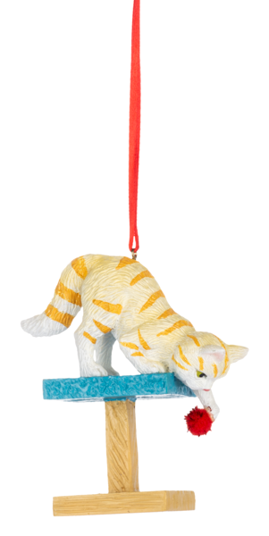 Playful Kitten Ornament  - Yellow