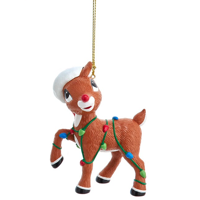 Rudolph Wrapped in Lights Ornament