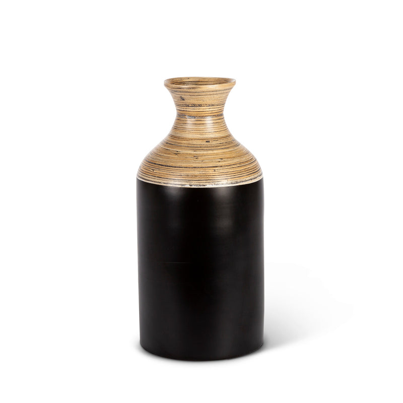 Black Spun Bamboo Tall Vase - 17 Inch