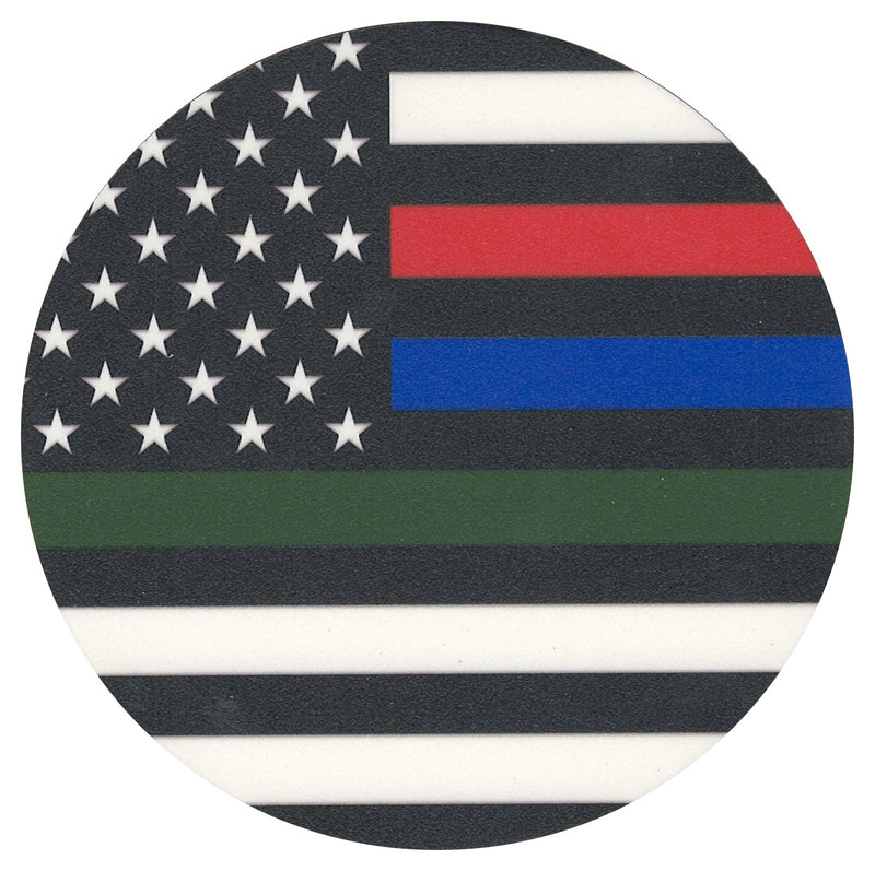 Sip Sip Hooray Coaster -  American Flag with Green Stripe