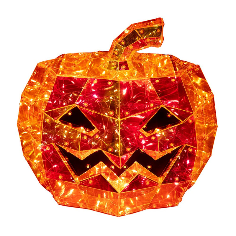 200-Light Orange Micro LED Holographic Jack-O-Lantern