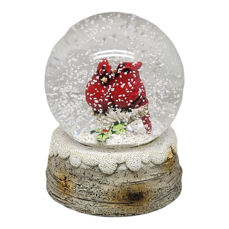 4 Inch Resin Holiday Cardinal Waterglobe - Style 3