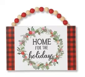 Wood Holiday Hanging Sign -