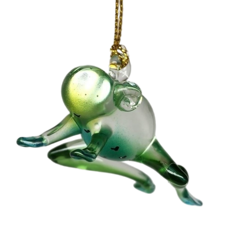 Playful Frog Glass Ornament