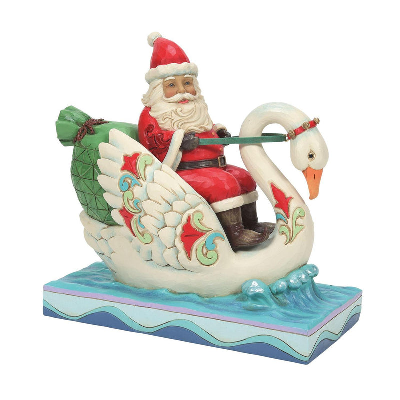 Santa Riding a Swan - Figurine