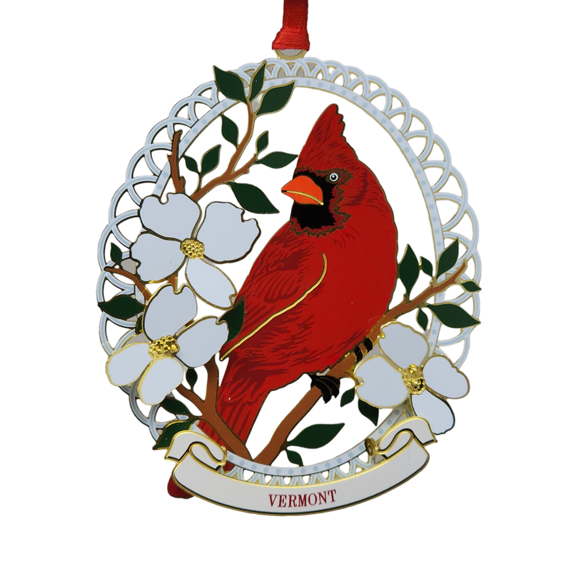 Northern Cardinal Collectible Brass Ornament