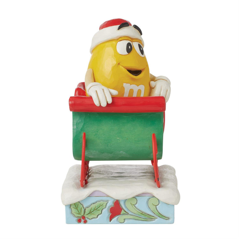 M&M'S Yellow Charact in Sleigh Figurine