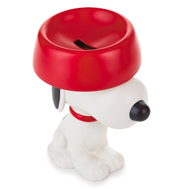 Peanuts Snoopy With Dog Dish Ceramic Coin Bank