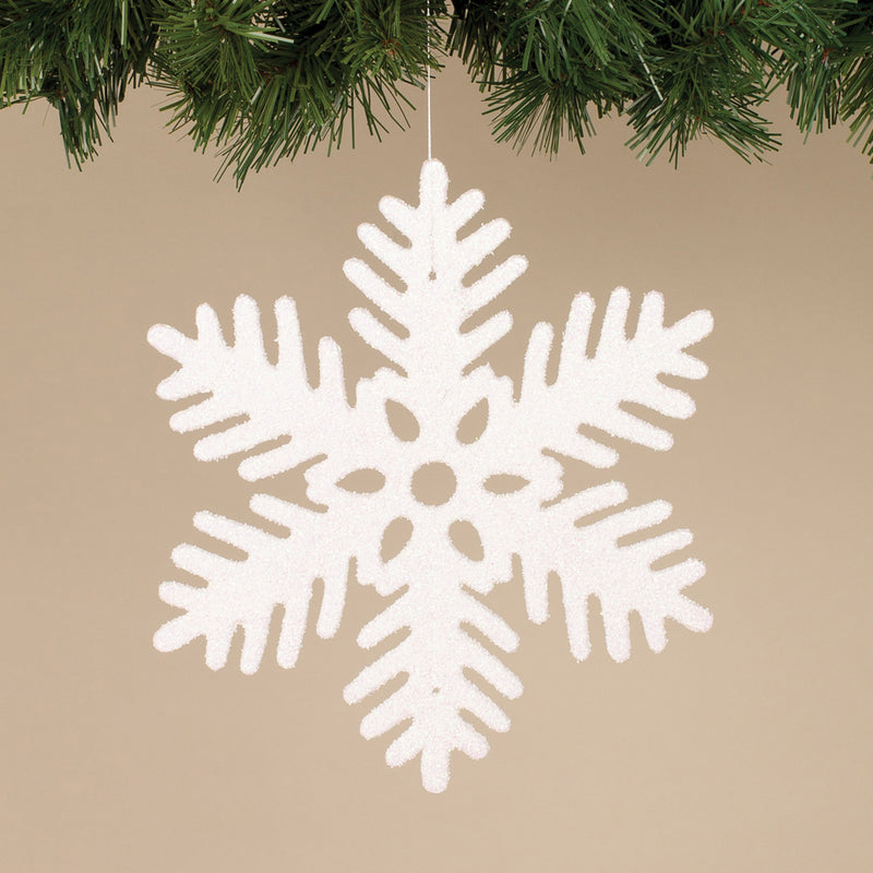 11" Glittered White Snowflake