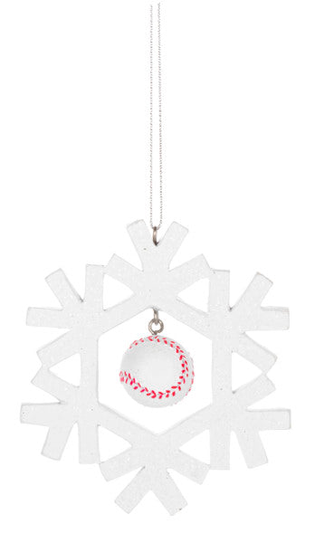 Sports Snowflake Ornament - Baseball