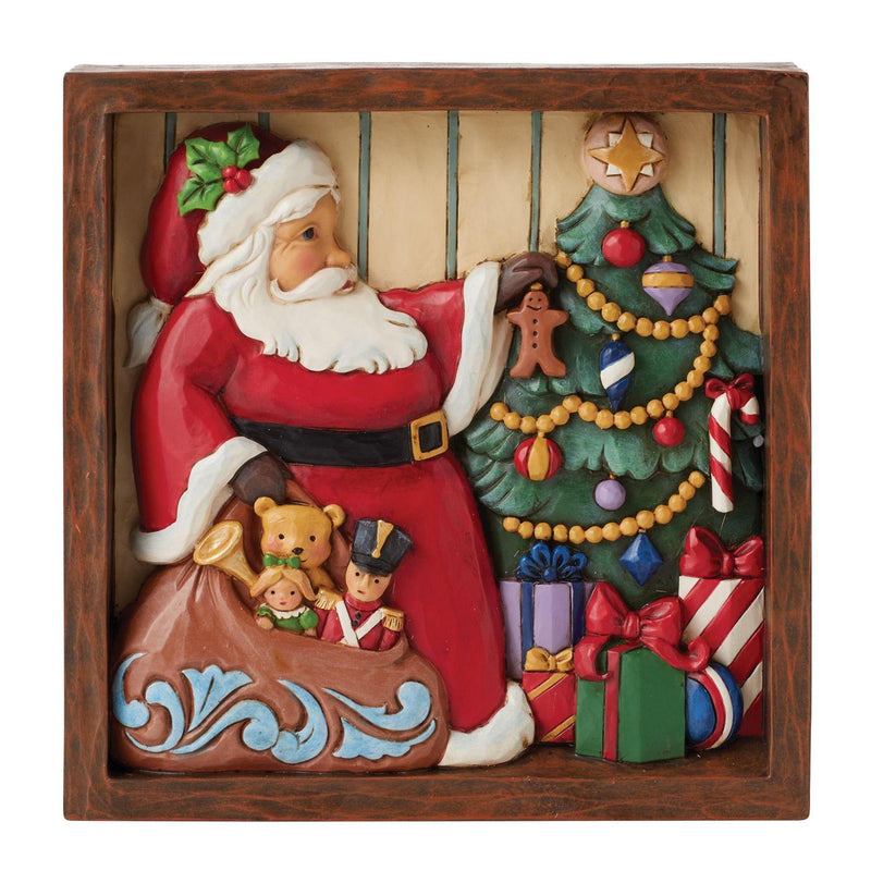 Santa Decorating the Tree Plaque Figurine