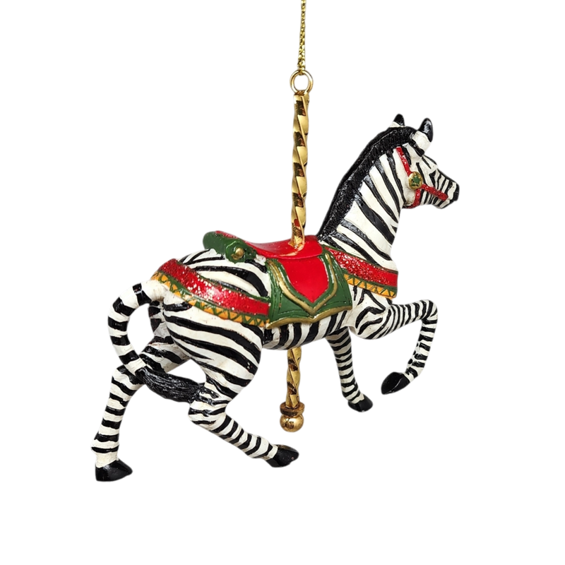 Resin Carousel Assortment Ornament - Zebra