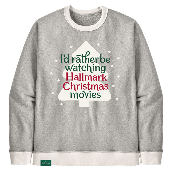 Hallmark Channel Christmas Movies Women's Oversized Gray Sweatshirt -