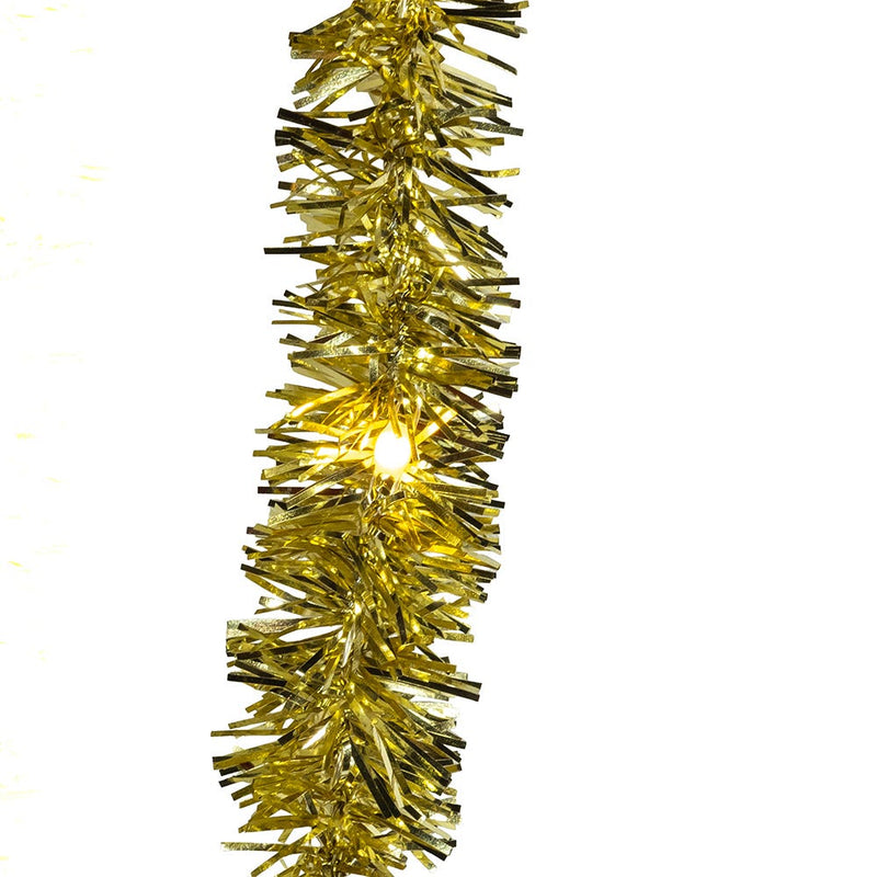 Lighted Tinsel Garland - Battery operated - Gold