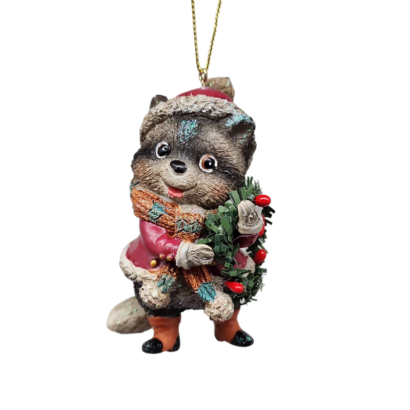 Whimsical Raccoon Ornament -