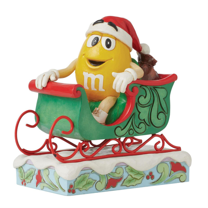 M&M'S Yellow Charact in Sleigh Figurine