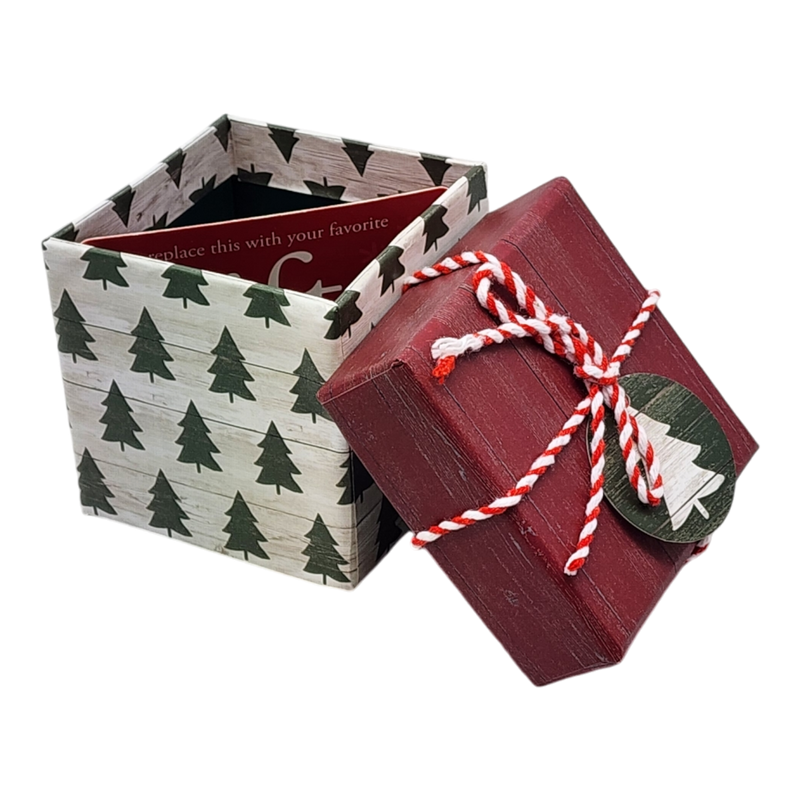 Gift Box Cube for Gift Cards - 3" x 3" -  Tree Farm