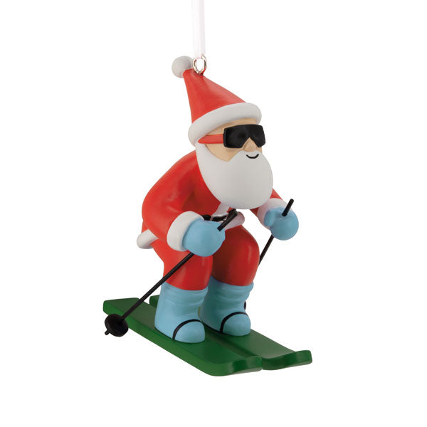 Skiing Santa Ornament