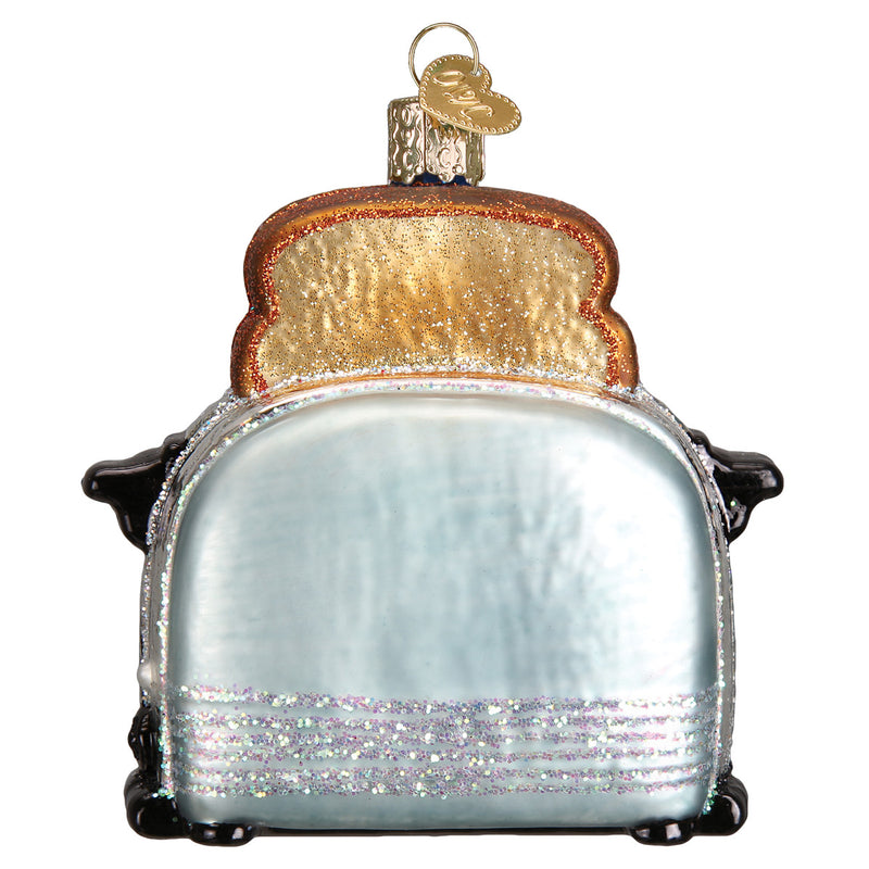 Retro Toaster Glass Ornament