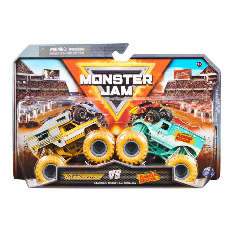 Monster Jam - 1:64 scale die-cast 2-Pack - Wreckreation VS Ranger Rescue