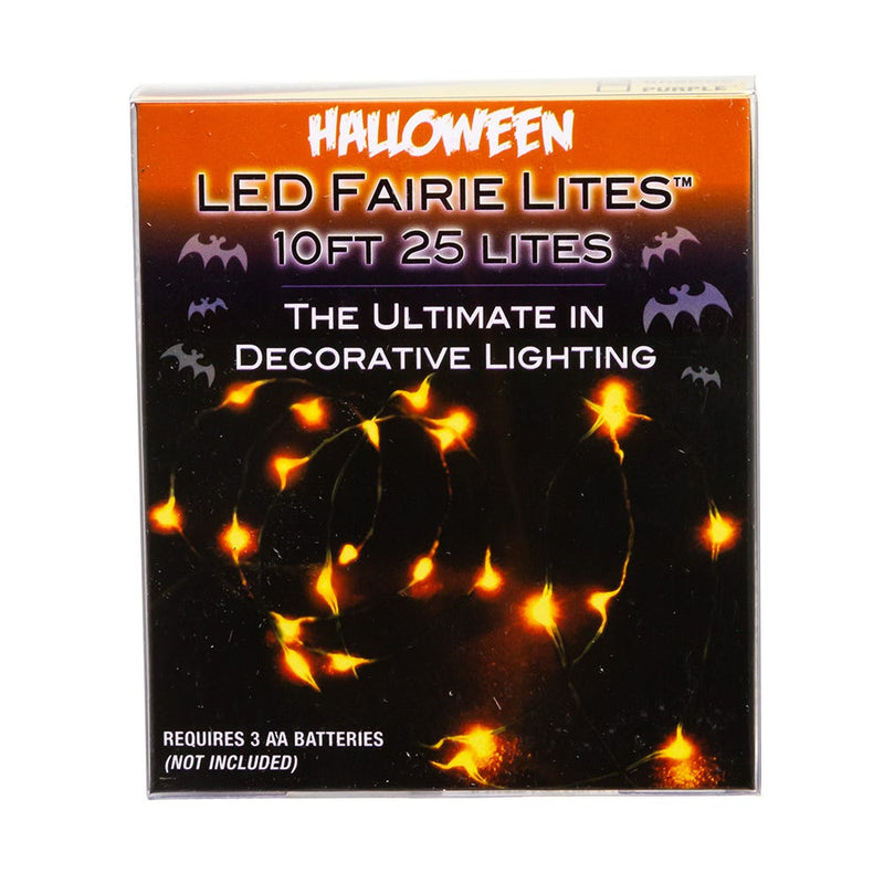 10' 25-Light Battery-Operated Orange LED Fairy Lights