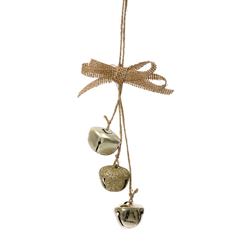 Bells with Burlap Ribbon -