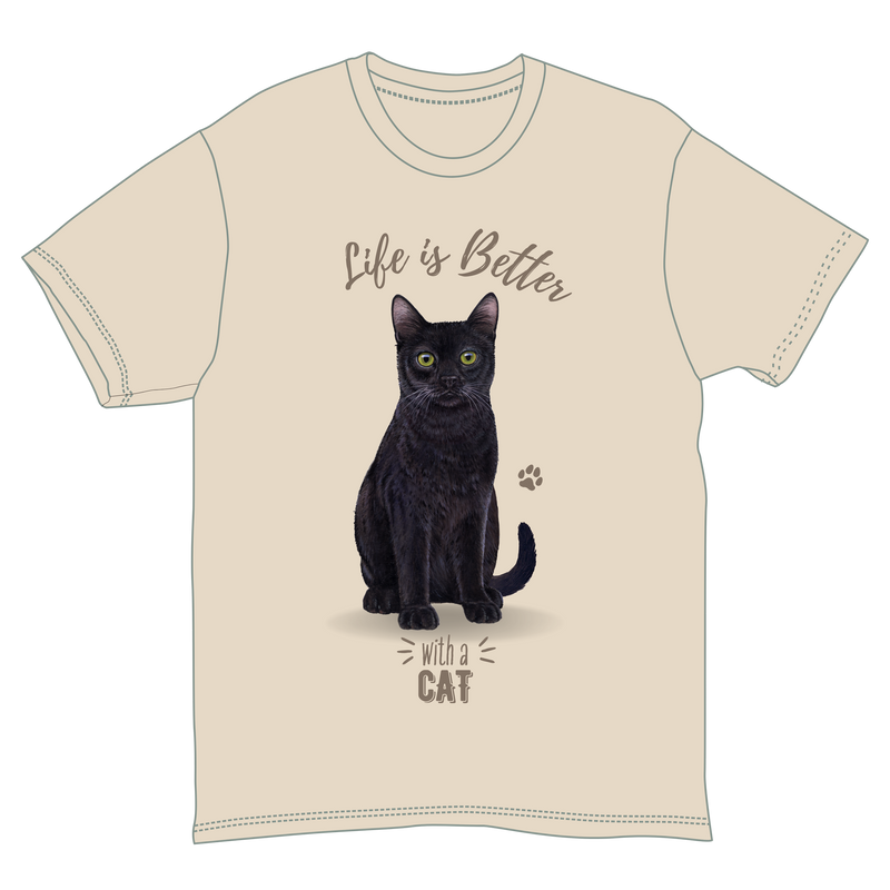 Life is Better with a Black cat T Shirt