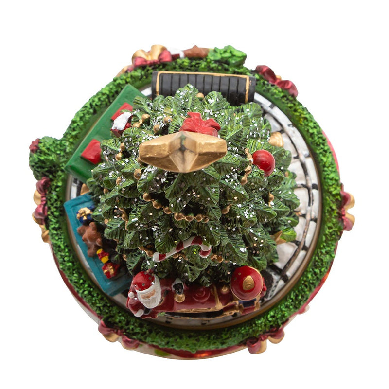 Wind-Up Revolving Christmas Tree Music Box - 6 Inch