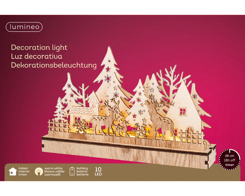 Lighted Wooden Forest Scene