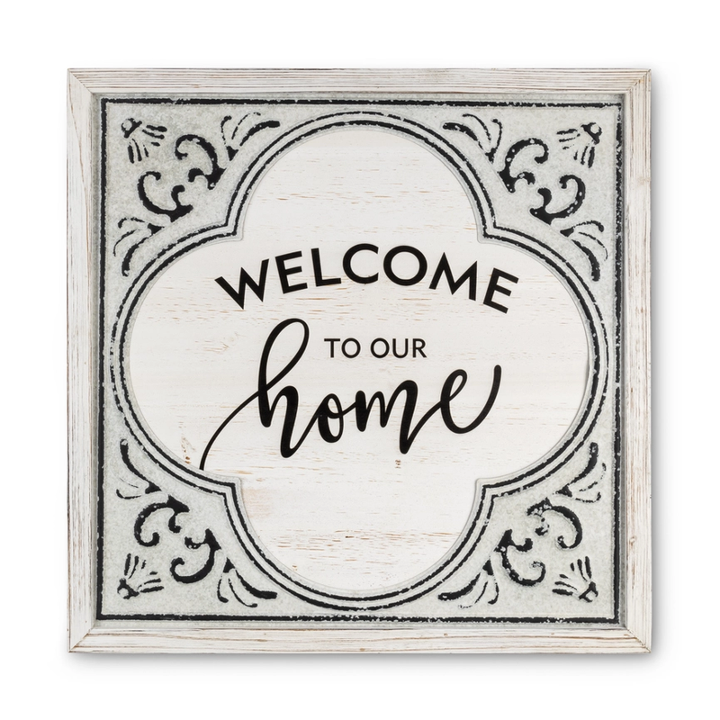 Embossed Metal Wall Decor - Welcome to our Home