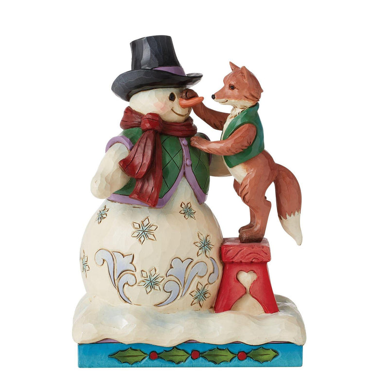 Snowman with Fox Figurine