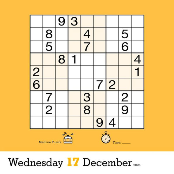 Original Sudoku Page-A-Day Calendar 2025