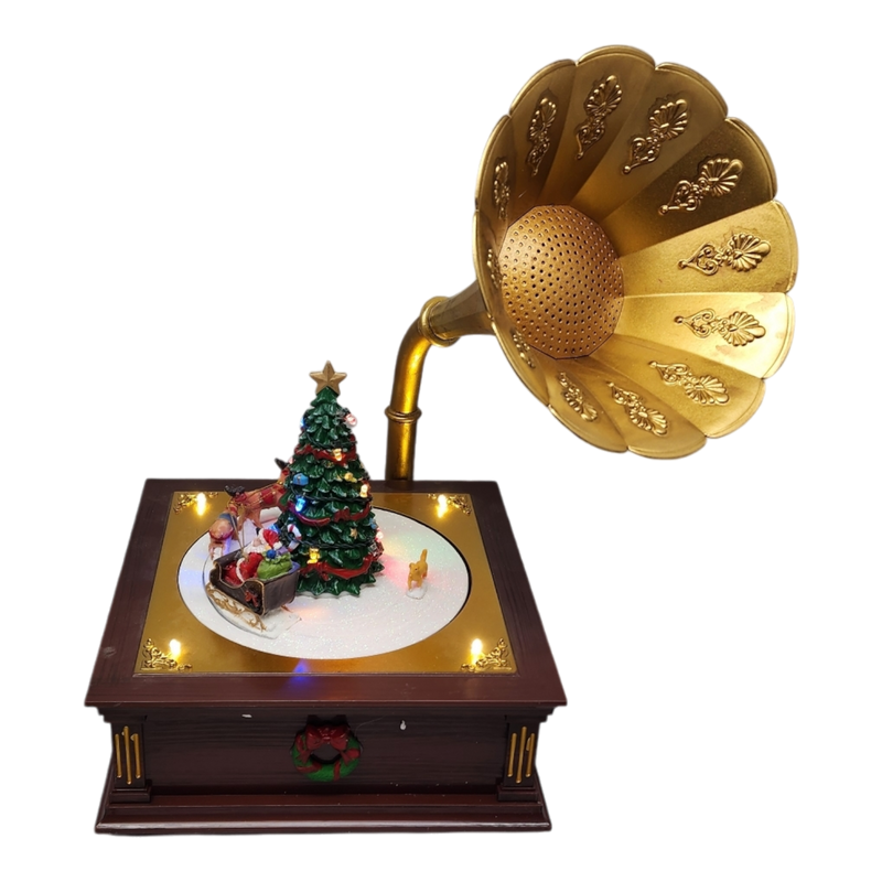 Lighted Musical Rotating Phonograph - 14 inch