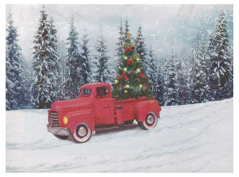 Lighted Canvas Print - Tree on a Pickup