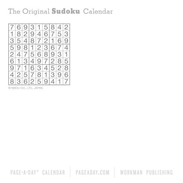 Original Sudoku Page-A-Day Calendar 2025