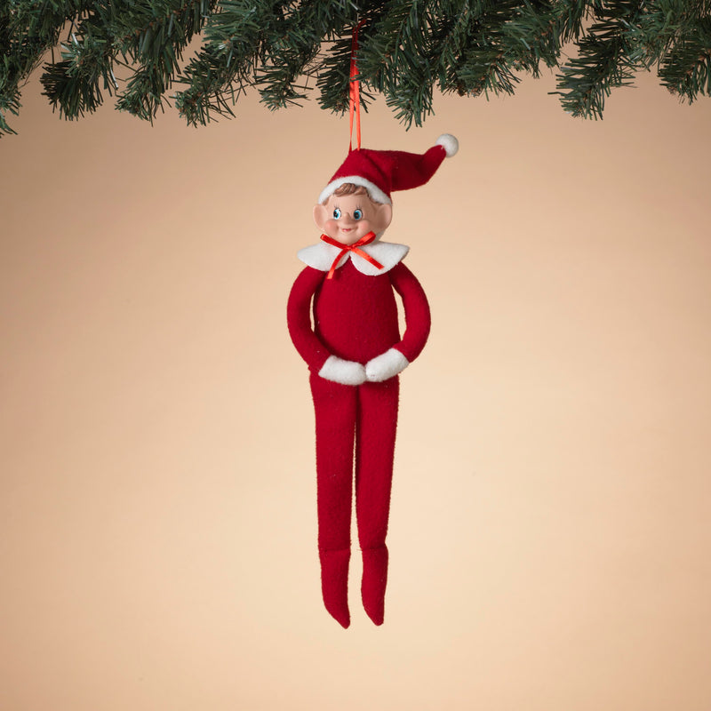 Red Felt Retro Elf Ornament - 12 Inch