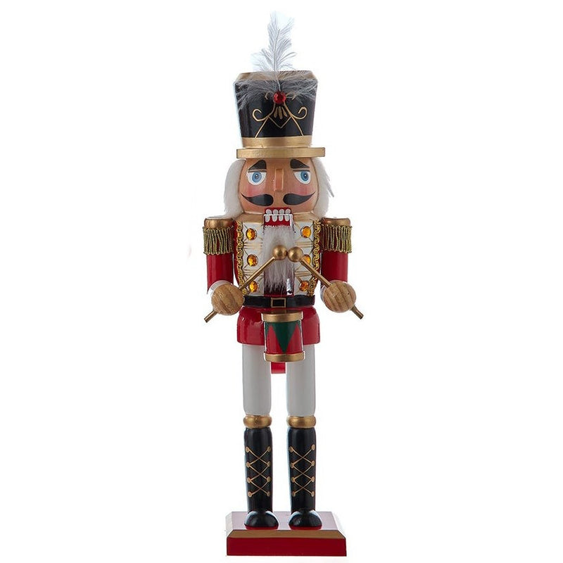 Red & White Nutcracker - 12 Inch - Drums