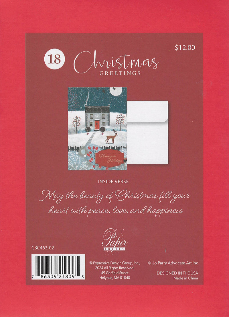 Holiday Memories Boxed Cards - Set of 18 - Home for the Holidays