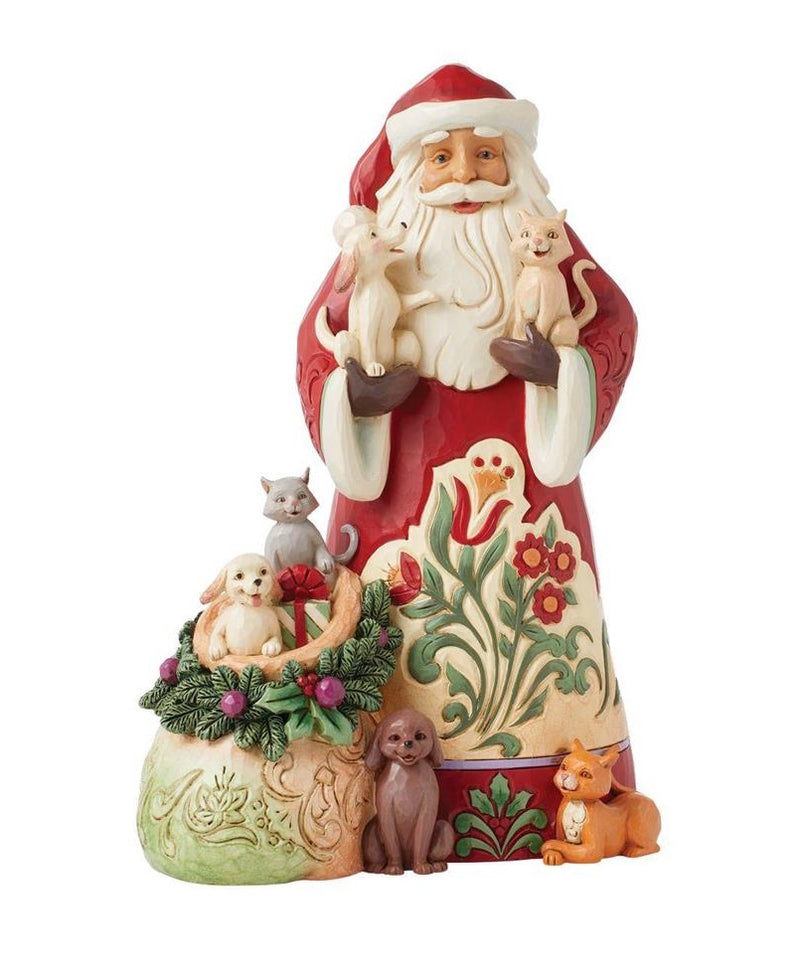 Santa with Pets Figurine