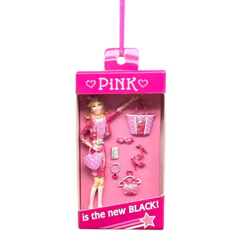 Pink Is The New Black Boxed Doll Ornament