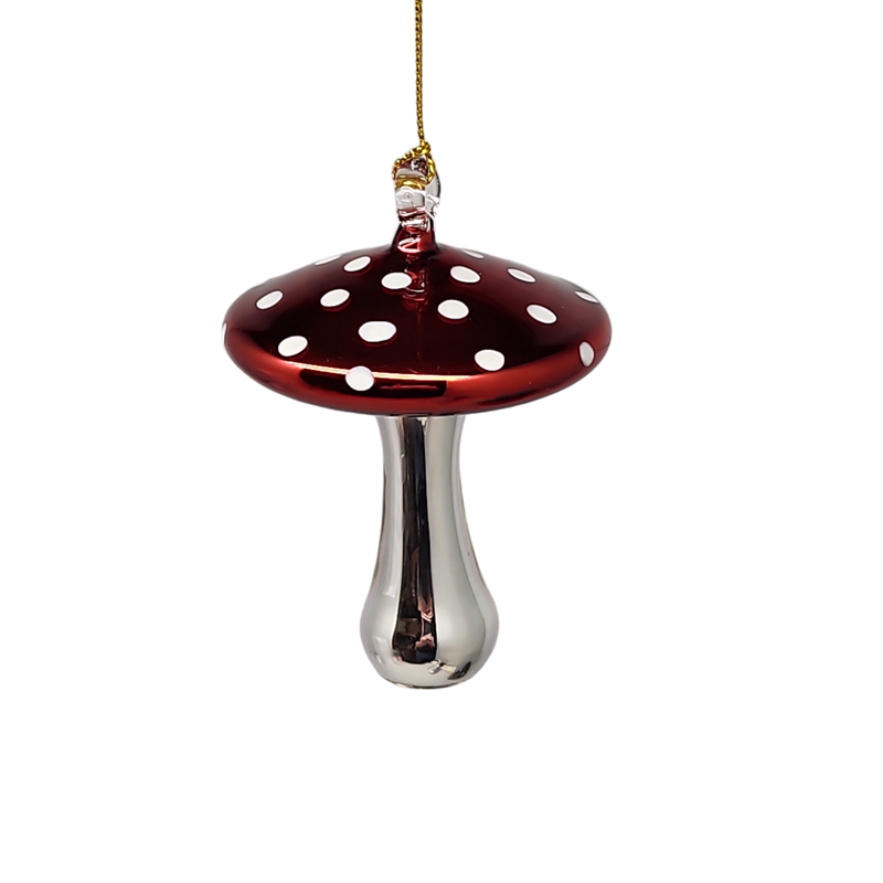 Shiny Cutes Red Mushroom Egyptian Glass Ornament