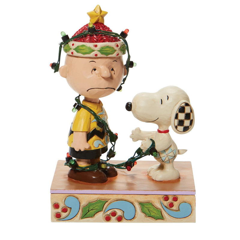 Charlie Brown Tangled Lights Figurine