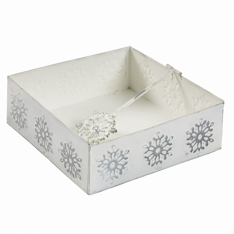 Snowflake Pressed Tin Beverage Napkin Holder