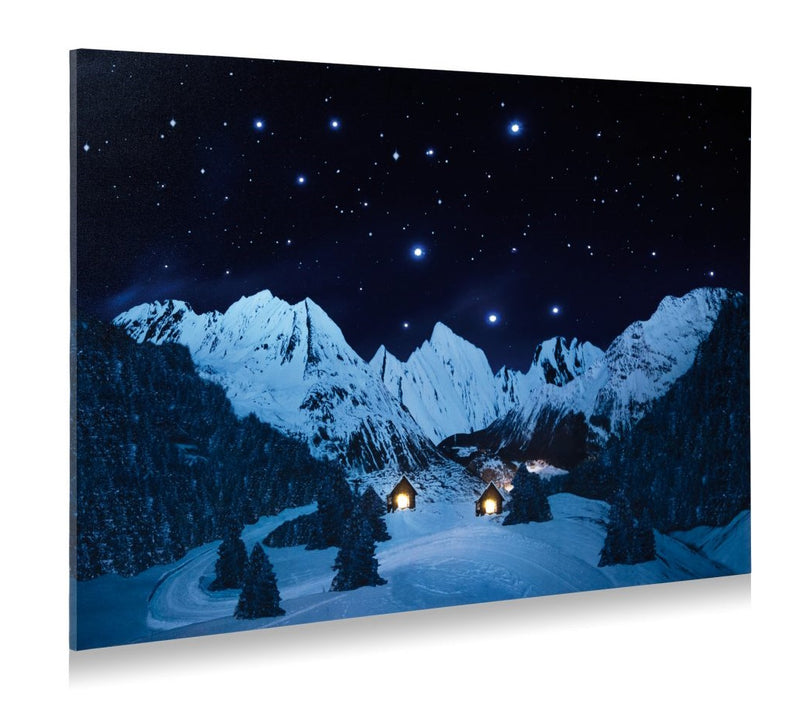 Lighted Canvas Backdrop - 30" x 22" - Mountain Landscape