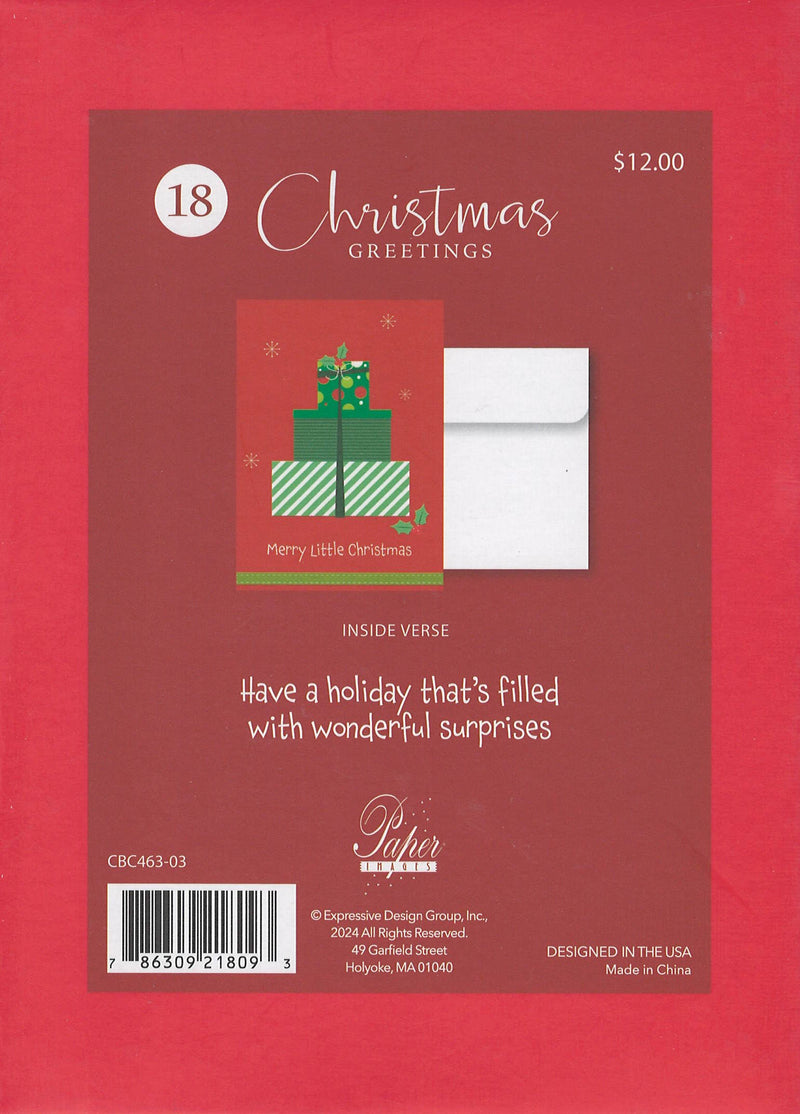 Holiday Memories Boxed Cards - Set of 18 - Present Stack