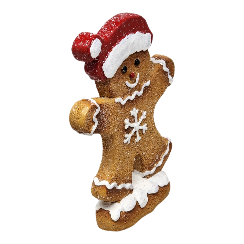 Gingerbread Cookie Figurine - Santa Hat Boy