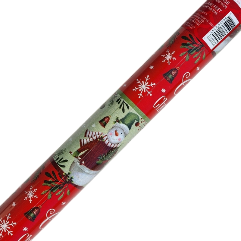 Holiday Roll Wrap - 30" x 168" - Snowman Holiday Cheer